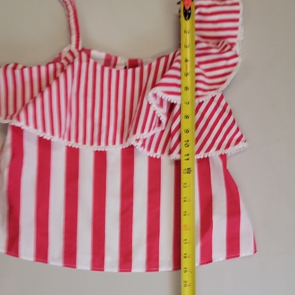Mayoral Red and White Striped Camisole with Ruffles - Picture 6 of 7